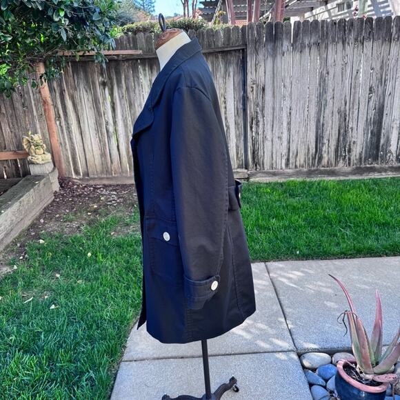 Merona Black Button Front Overcoat Jacket Lined Button Pockets & Back Women's XL - Picture 6 of 9